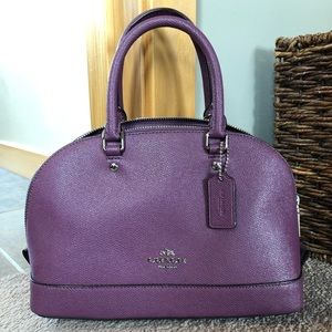 purple Coach mini-dome satchel